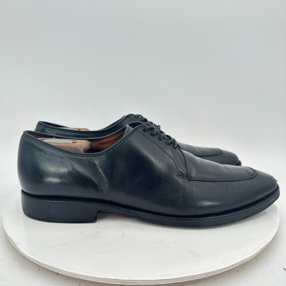 Allen Edmonds Delray Men Size 9.5D Black Leather Split Toe Derby Dress Shoes
